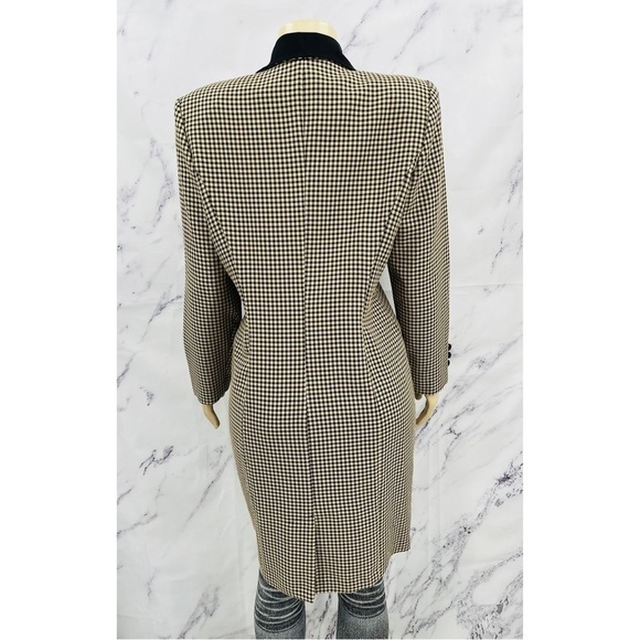 Danny & Nicole Vintage Houndstooth Double Breasted Trench Coat - Picture 2 of 6